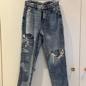 Distressed Blue Jeans